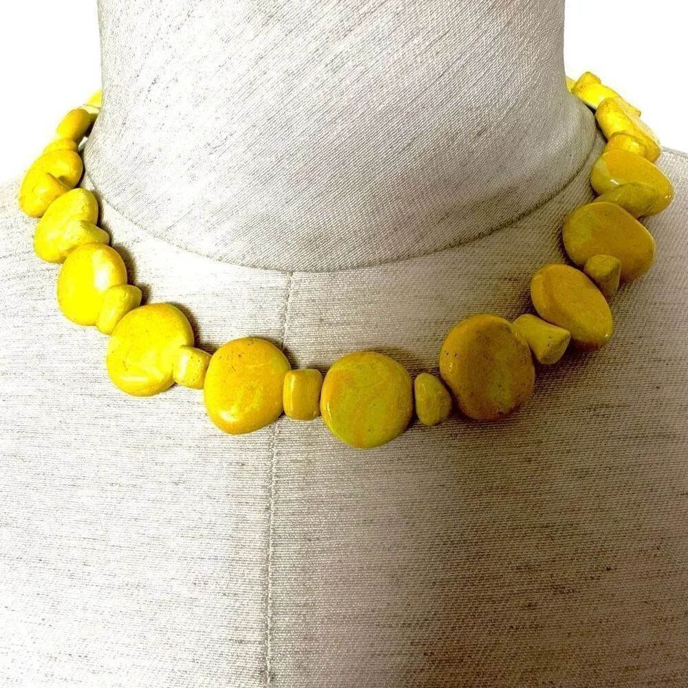 Yellow beaded necklace